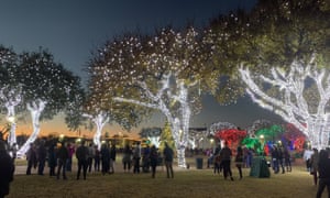 Despite the risk of coronavirus, people are flocking to the small Christmas village of Fredericksburg, Texas.
