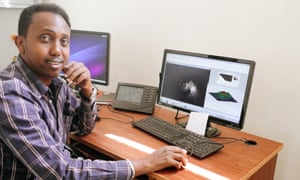 Ghion Ashenafi, an electrical engineer, at the Entoto observatory.