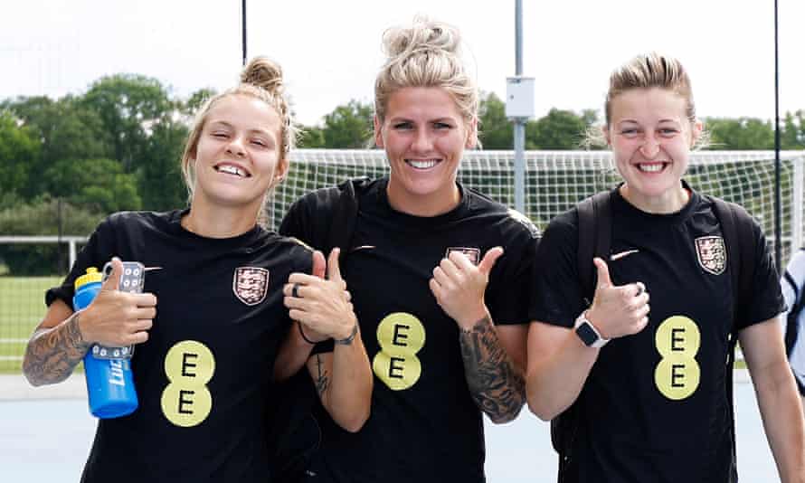 Rachel Daly (left), Millie Bright, Ellen White exemplify the relaxed atmosphere around England’s preparations.