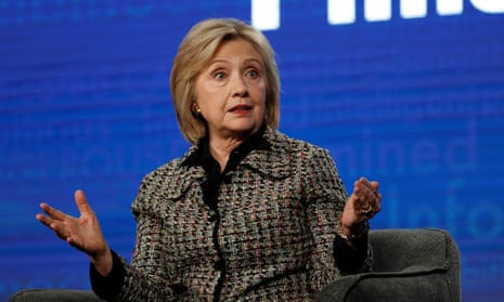 Hillary Clinton speaks during a panel for the Hulu documentary Hillary in Pasadena, California, on 17 January. 