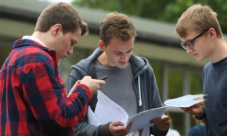 Students opening their A-level results on Thursday