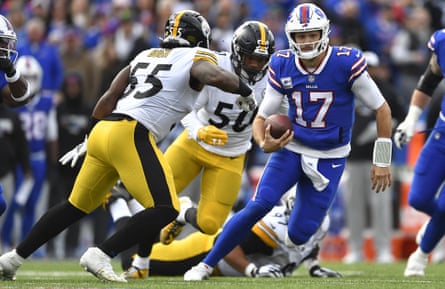 Josh Allen in action for the Bills against the Steelers