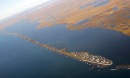 The village of Kivalina, Alaska, seen from Air Force One.
