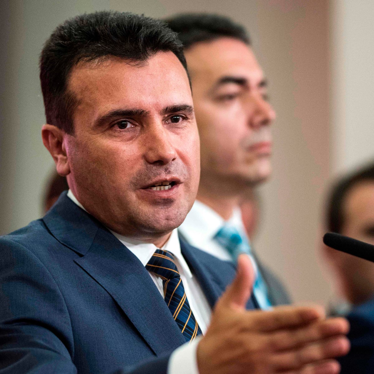Macedonia Agrees To New Name After 27 Year Dispute With Greece North Macedonia The Guardian Macedonia Agrees To New Name After 27 Year Dispute With Greece North Macedonia The Guardian