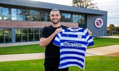 Andy Carroll is unveiled at Reading’s Bearwood Park training ground.