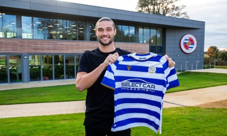 Andy Carroll is unveiled at Reading’s Bearwood Park training ground.