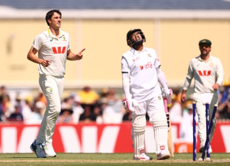 Pat Cummins dismisses Mushfiqur Rahim in Mackay