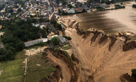 Flood damage in the Blessem district of Erftstadt in Germany.