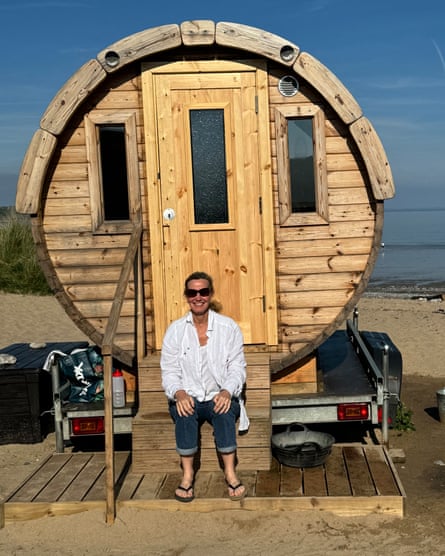 Emma O’Kelly, author of an upcoming guide about saunas in the UK, at Ty Sawna, Oxwich Bay, Gower.