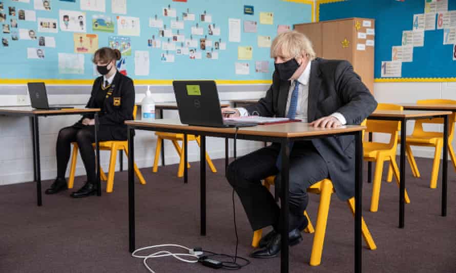Boris Johnson visits a London school