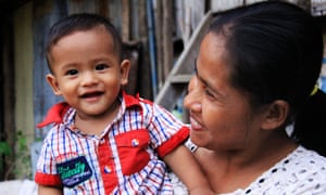 A family in Battambang, Cambodia, supported by the Cambodian Children’s Trust which works to keep families together and stop children going to orphanages.