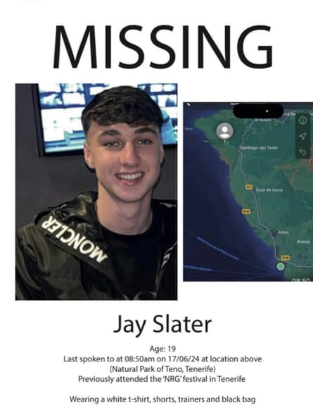 A poster appealing for information on Jay Slater