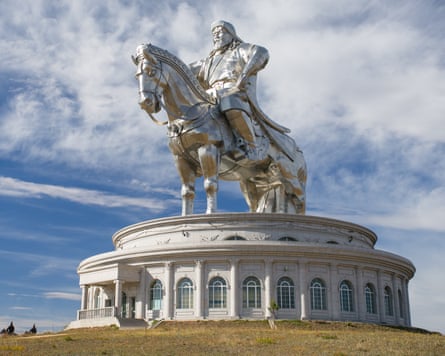 A giant statue of a man on horseback