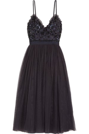 Open-back embellished crepe and tulle midi dress, £145, Needle & Thread