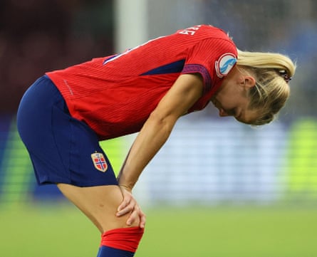 Ada Hegerberg stares at the floor at full time