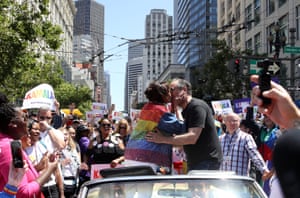 Harris and Emhoff at the San Francisco Pride Parade on 30 June, 2019.