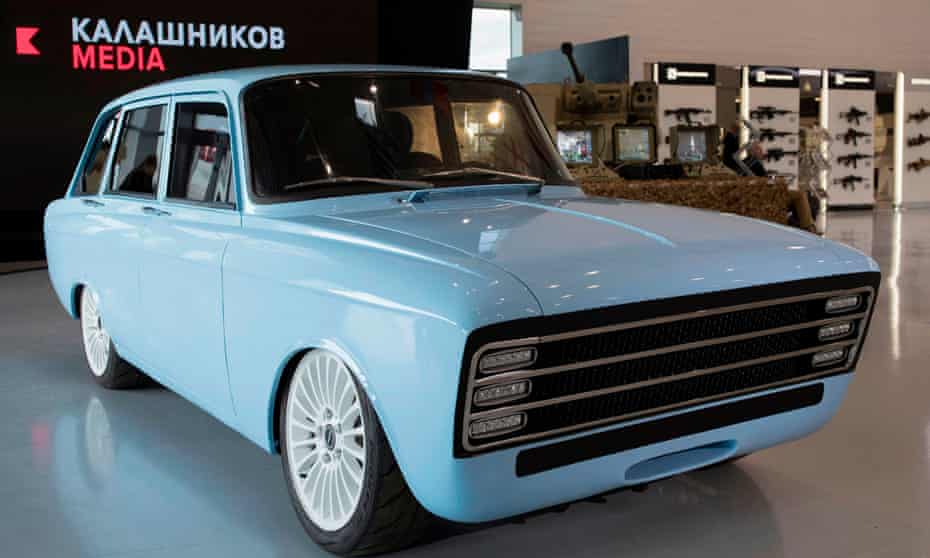 A prototype electric car, the CV-1 produced by Russian arms maker Kalashnikov
