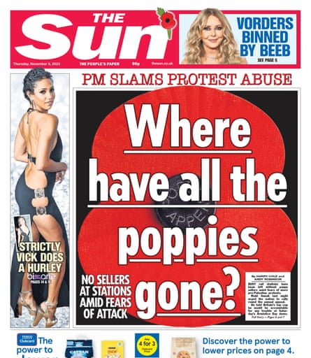 The Sun front page on 9 November.