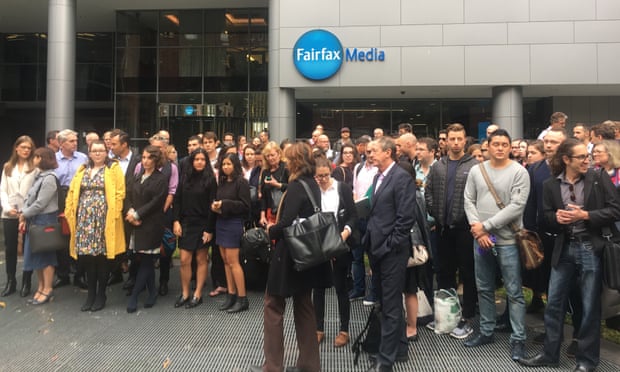 Fairfax Media staff in Sydney walk off the job on Wednesday afternoon.