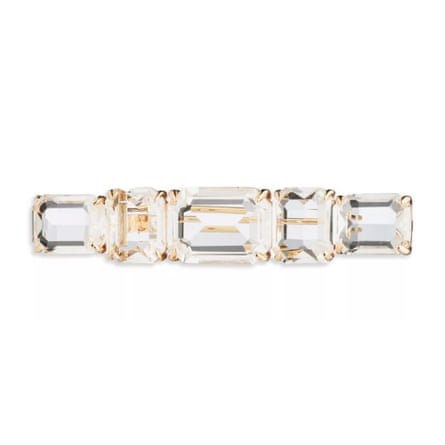 Ralph Lauren crystal brooch pin, gold/ clear