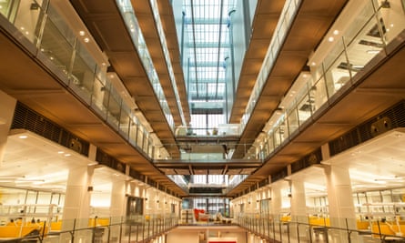 Inside the almost completed Crick Institute building near St Pancras.