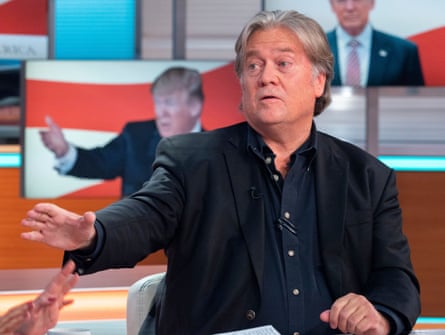 ‘Two things tie them together: personal wealth sufficient to ride out Brexit with ease, and increasingly evident ties to Steve Bannon.’ Bannon on ITV’s Good Morning Britain last month.