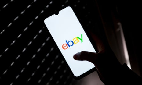 In this photo illustration an ebay logo seen displayed on a smartphone screen.