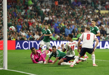 Jude Bellingham of England scores his team's second goal