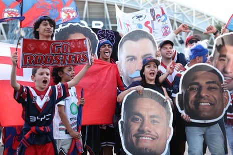 Fan outside Accor Stadium ahead of the NRL grand final.