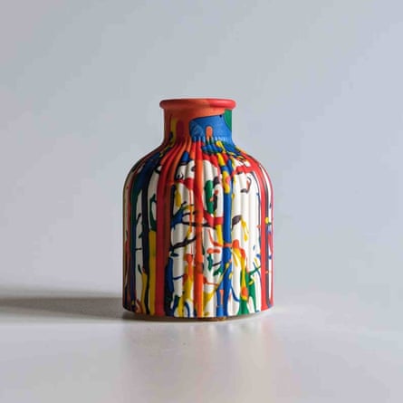 Rainbow Bud Vase Splatter BambooGroveCrafts