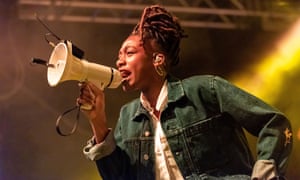 Little Simz on stage in Leeds, 2019.