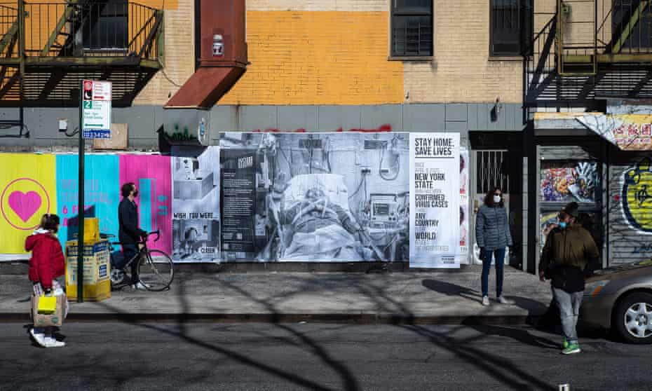 The Dysturb Covid-19 awareness campaign in NYC in April 2020.