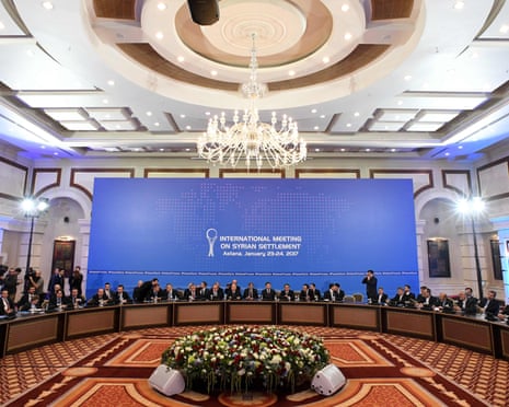 Representatives of the Assad regime and rebel groups assemble for Syria peace talks at Astana’s Rixos President hotel