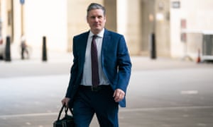 Newly elected Labour leader Sir Keir Starmer arrives at BBC Broadcasting House in London.