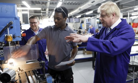 Boris Johnson with technology centre student