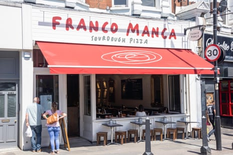 A Franco Manca Pizza Restaurant at Muswell Hill, London.