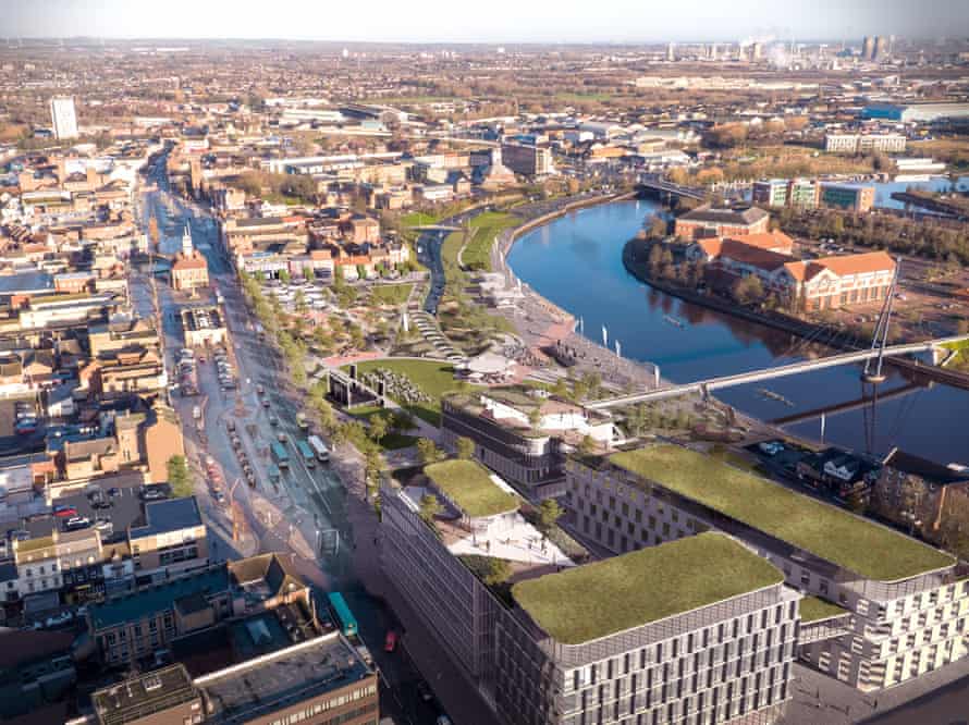 CGI of Stockton-on-Tees’ green spaces plan.