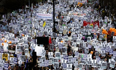 Some of the 1.5 million people who took part in the Stop the War demonstration in London in 2003.