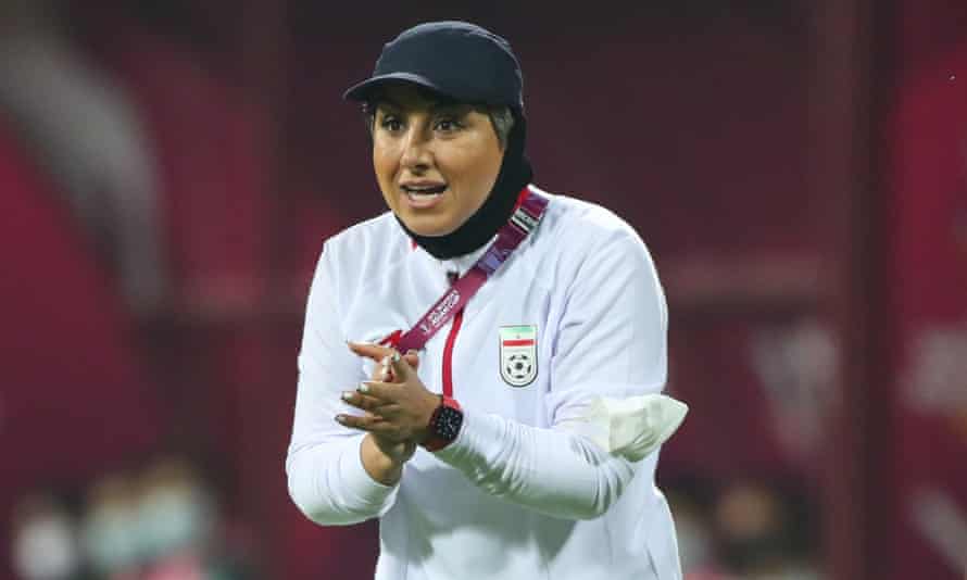 Maryam Irandoost on the touchline at the Women’s Asian Cup.