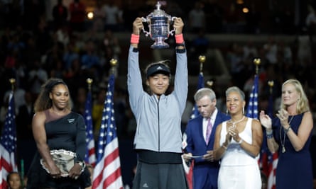 Naomi Osaka after defeating Serena Williams in the women’s final of the US Open in 2018