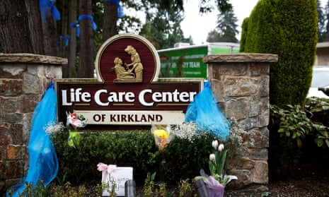 The Life Care Center in Kirkland, where an early coronavirus outbreak was reported.