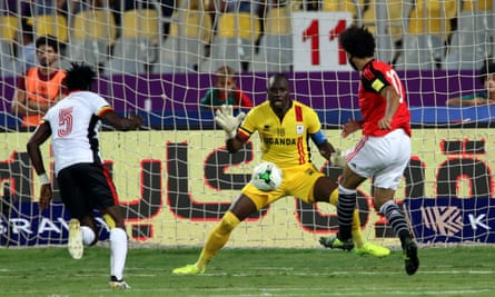 Mohamed Salah scored his 30th goal in 55 caps for Egypt as they beat Uganda in Alexandria.