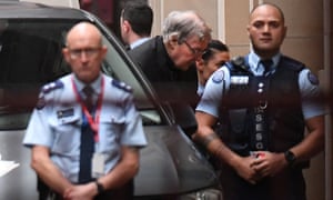 Cardinal George Pell arrives at the supreme court on Wednesday.