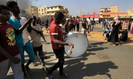 Protesters rally on 60th Street in Khartoum