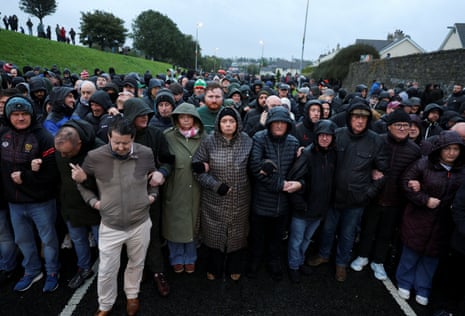 People block Garvaghy road, a Catholic enclave in the largely Protestant town of Portadown, on the day members of the Protestant Orange Order are expected to march through the area as they take part in the annual Drumcree parade, Northern Ireland, September 27, 2026. REUTERS/Cathal McNaughton
