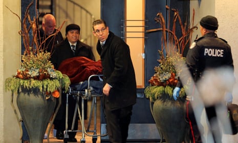 FILE PHOTO: One of two bodies is removed from the home of billionaire founder of Canadian pharmaceutical firm Apotex in Toronto<br>FILE PHOTO: One of two bodies is removed from the home of billionaire founder of Canadian pharmaceutical firm Apotex Inc., Barry Sherman and his wife Honey, who were found dead in Toronto, Ontario, Canada, December 15, 2017. REUTERS/Chris Helgren/File Photo