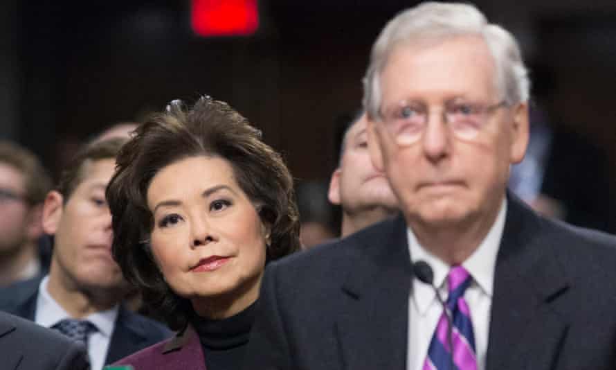 Elaine Chao with her husband, Senate minority leader Mitch McConnell.