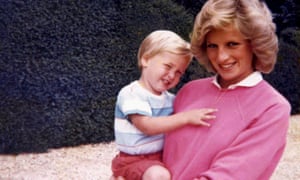 Diana, Princess of Wales, holding Prince William whilst pregnant with Prince Harry