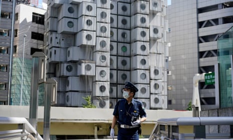 Nakagin Capsule Tower in Tokyo before its demolition.