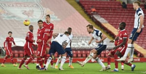 Harry Kane wasted a glorious chance to put Tottenham ahead in the second half at Anfield.